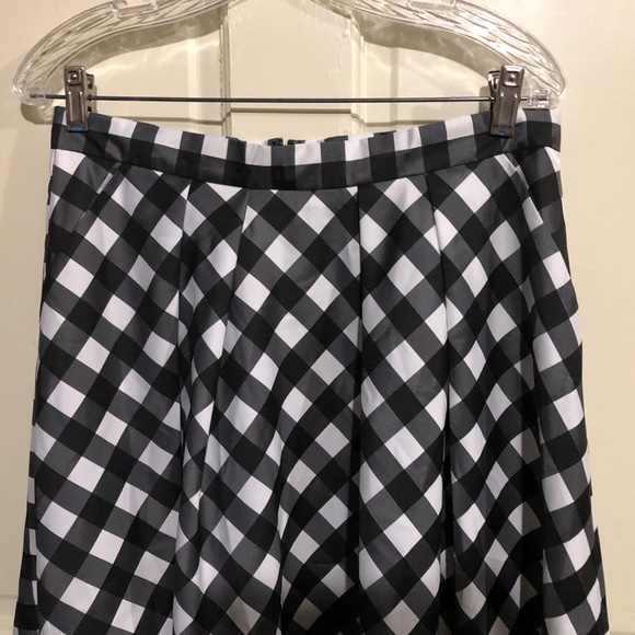 Talbots black white plaid full skirt NEW - Picture 2 of 8